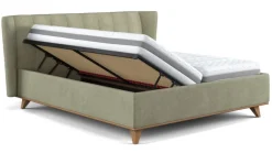 BOHOME natural living BOHOME Polsterbett TOSCANA III Rücken echt bezogen 180 x 200 cm grün