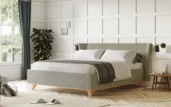 BOHOME natural living BOHOME Polsterbett TOSCANA III Rücken echt bezogen 180 x 200 cm grün