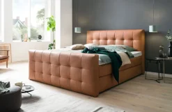 Boxspringbett BARELL LEEDS GAVIN 180 x 200 cm cognacbraun