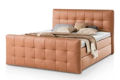 Boxspringbett BARELL LEEDS GAVIN 180 x 200 cm cognacbraun