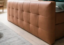 Boxspringbett BARELL LEEDS GAVIN 180 x 200 cm cognacbraun