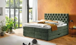 Boxspringbett BARELL SAMNAUN 180 x 200 cm grün