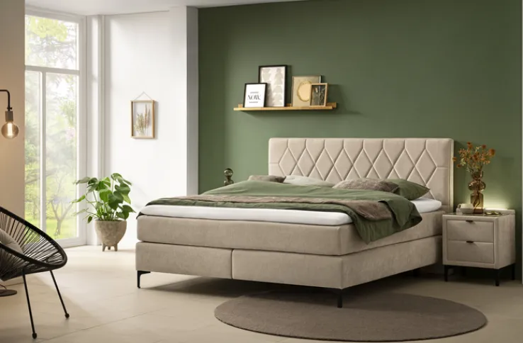 Boxspringbett RIMINI 180 x 200 cm sand