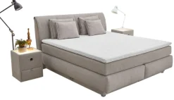 QUARTIER Boxspringbett TASSIA 160 x 200 cm Stoffbezug beige-grau
