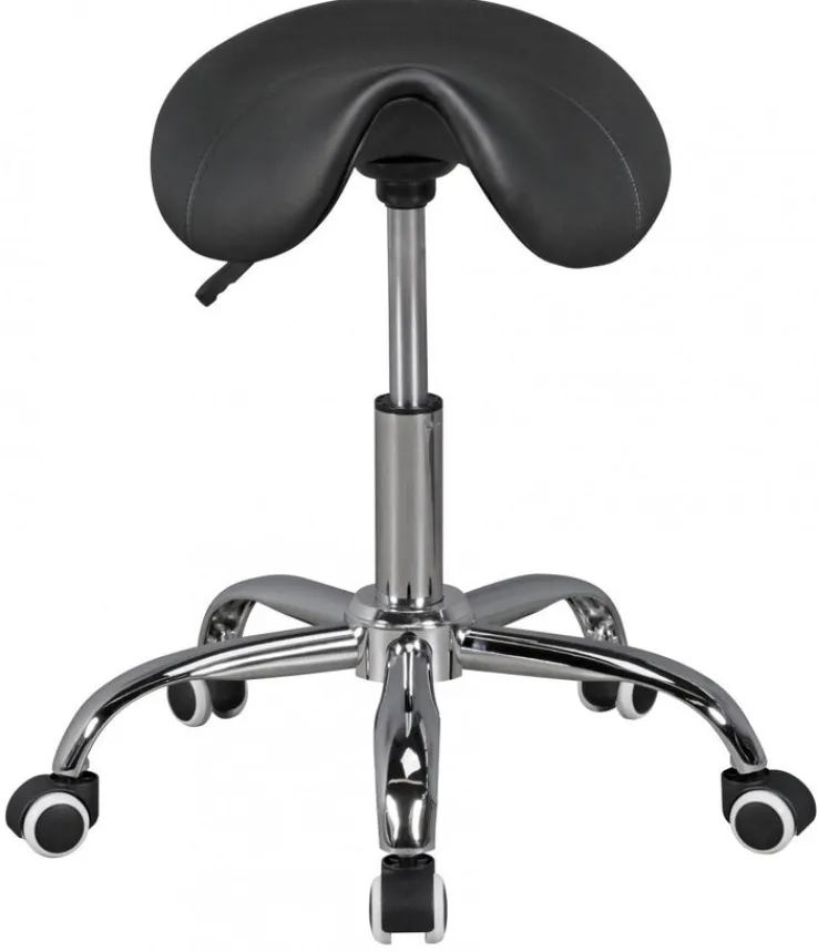 Bürohocker 60 cm silberfarbig/ schwarz