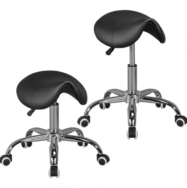 Bürohocker 60 cm silberfarbig/ schwarz