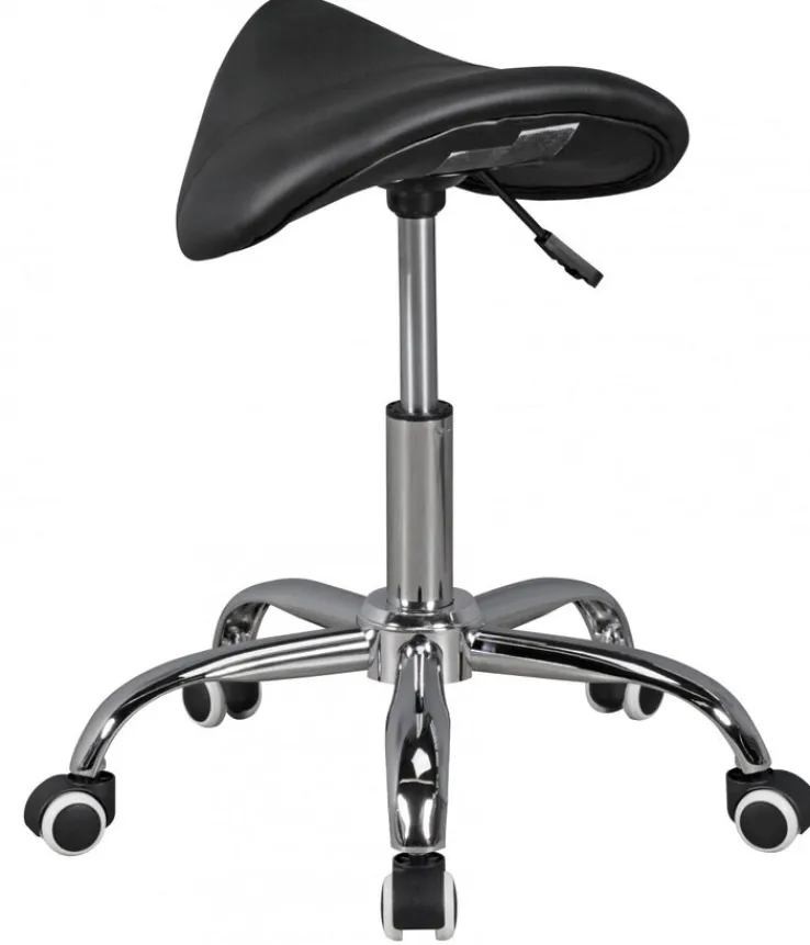 Bürohocker 60 cm silberfarbig/ schwarz