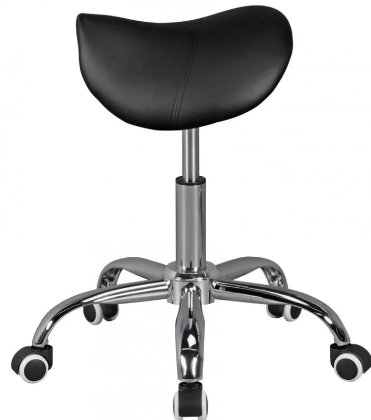 Bürohocker 60 cm silberfarbig/ schwarz