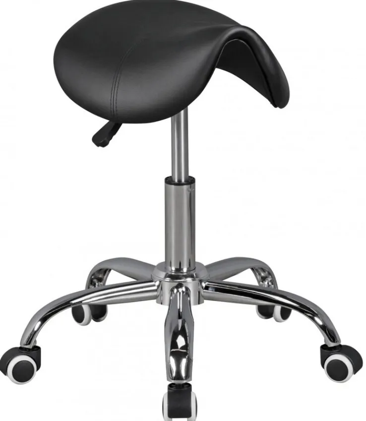 Bürohocker 60 cm silberfarbig/ schwarz