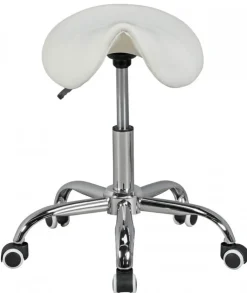 Bürohocker 60 x 60 cm weiß silber