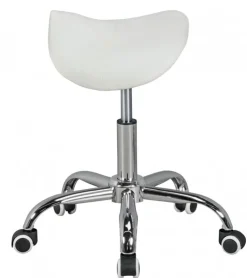 Bürohocker 60 x 60 cm weiß silber