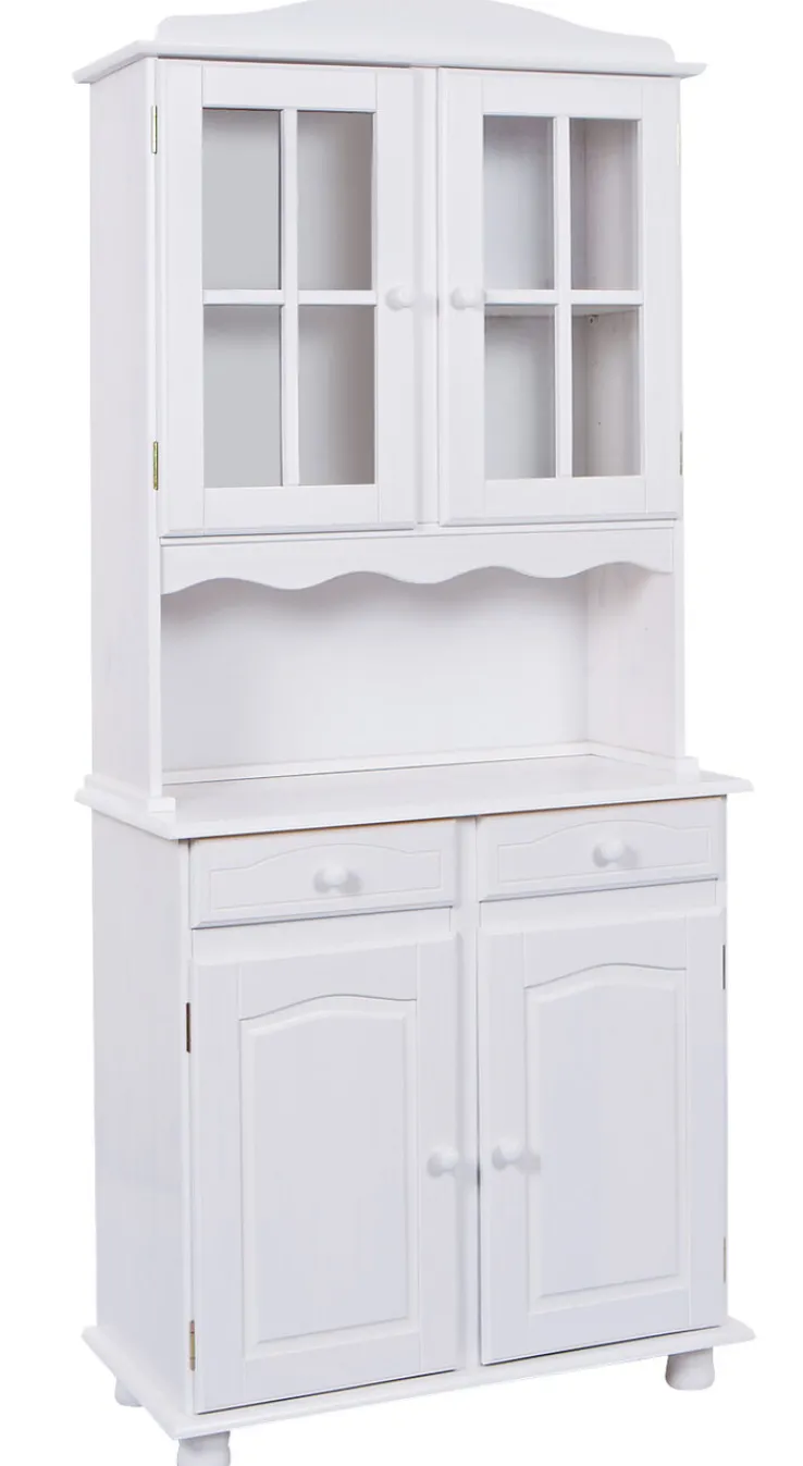 Buffet ADRIAN 88x198x43 cm Massivholz Kiefer weiß