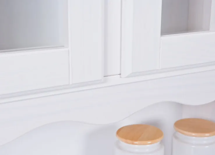 Buffet ADRIAN 88x198x43 cm Massivholz Kiefer weiß