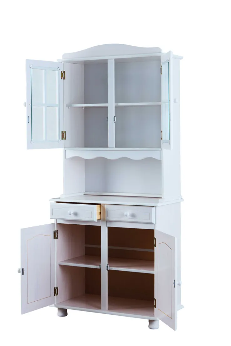 Buffet ADRIAN 88x198x43 cm Massivholz Kiefer weiß