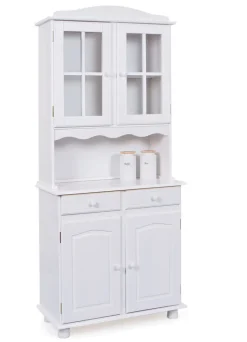 Buffet ADRIAN 88x198x43 cm Massivholz Kiefer weiß