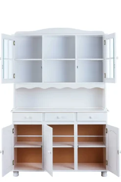 Buffet FELIX 130x198x43 cm Massivholz Kiefer weiß