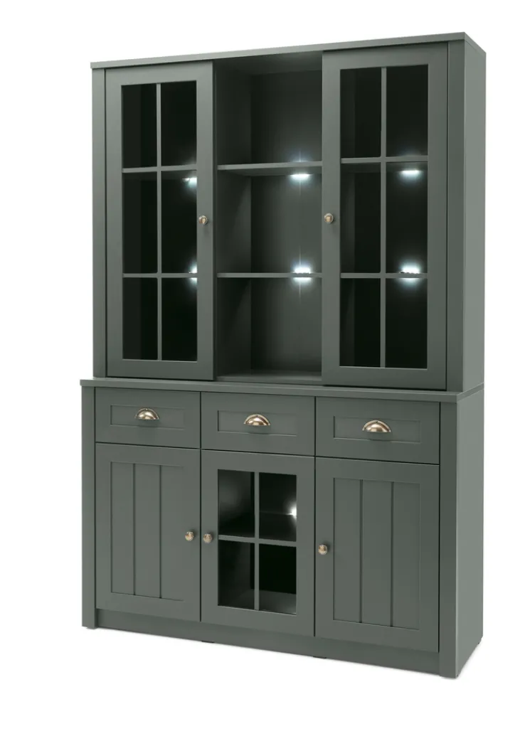 Buffetschrank ASCOT 130 x 196 x 43 cm grün/goldfarbig