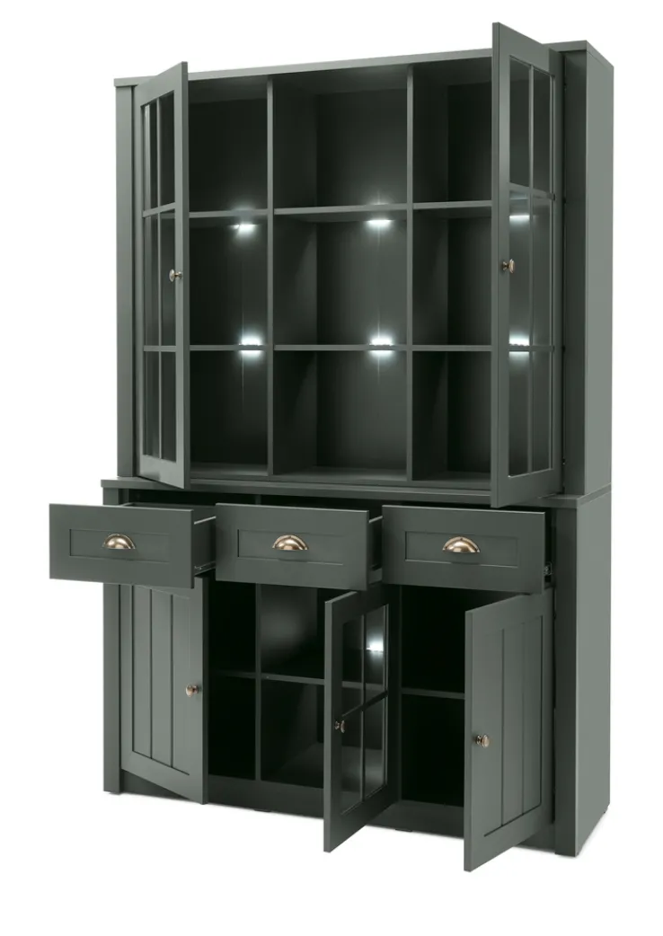 Buffetschrank ASCOT 130 x 196 x 43 cm grün/goldfarbig