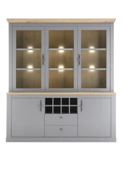Buffetschrank CHAMBORD 183 x 206 cm hellgrau/braun