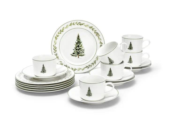 casaNova Weihnachtsdekoration 18tlg. Kaffee-Service Weiß