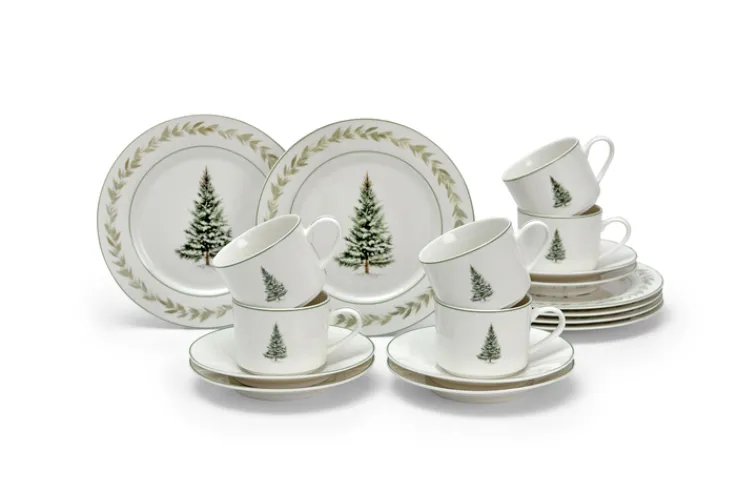 casaNova Weihnachtsdekoration 18tlg. Kaffee-Service Weiß