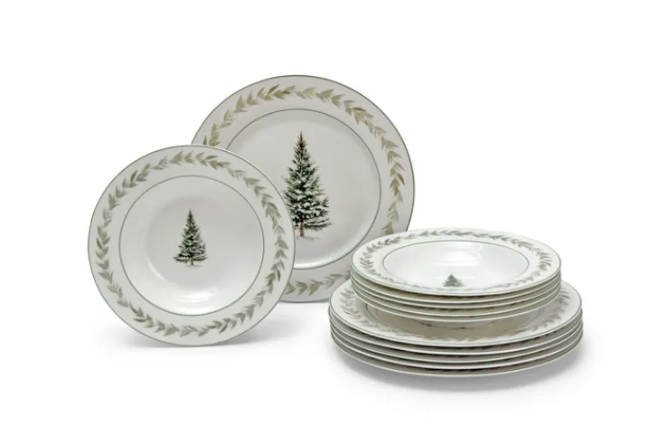 casaNova Weihnachtsdekoration 12tlg. Tafel-Service Weiß