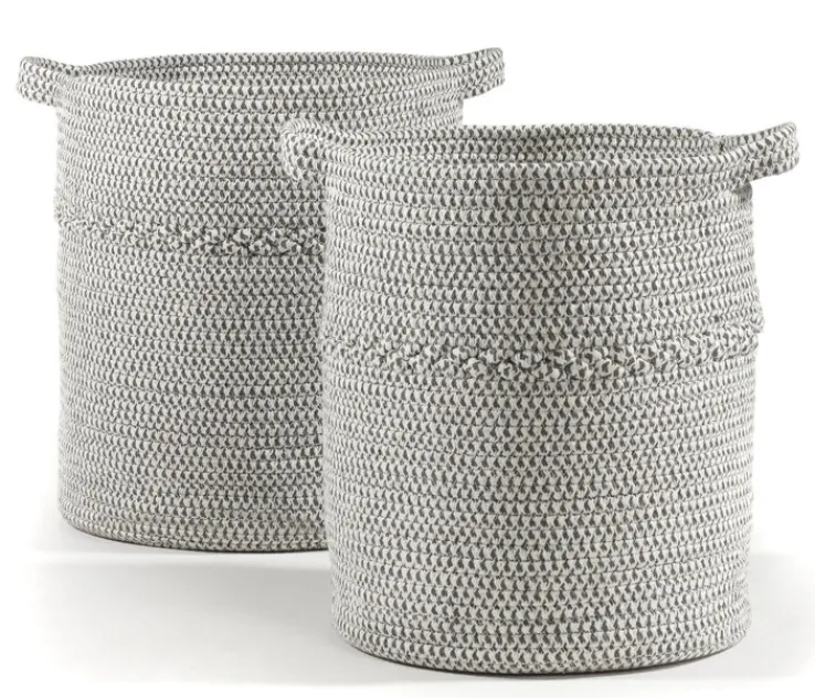 casaNOVA Aufbewahrungskorb MITTERNACHT 31 cm grau /weiß