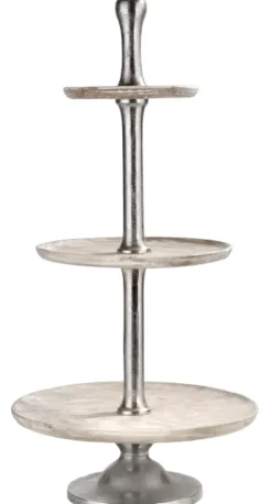 casaNOVA Deko Objekt Etagere 3-stöckig TANNENDUFT & LICHTERGLANZ Mangoholz