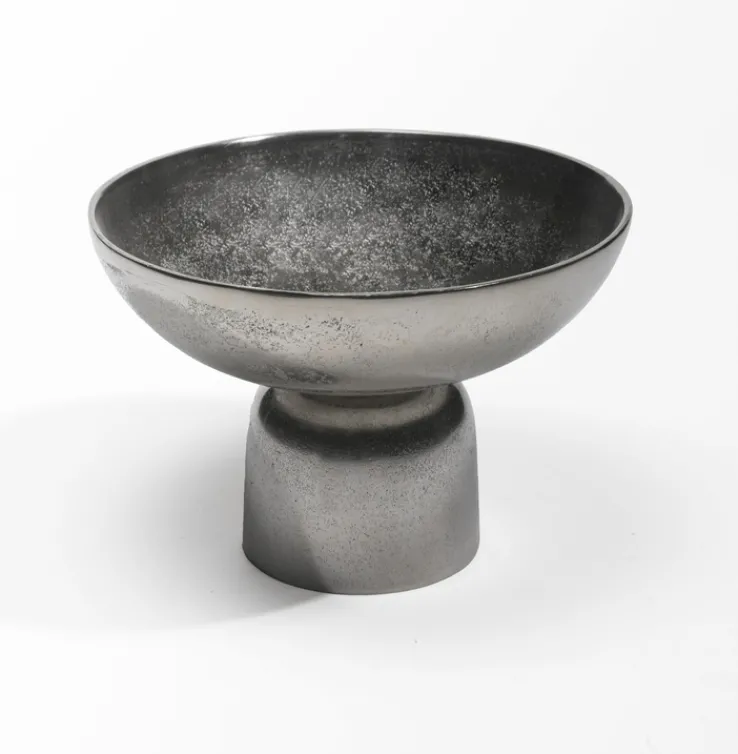 casaNOVA Dekoschale mit Fuß 24 cm Aluminium