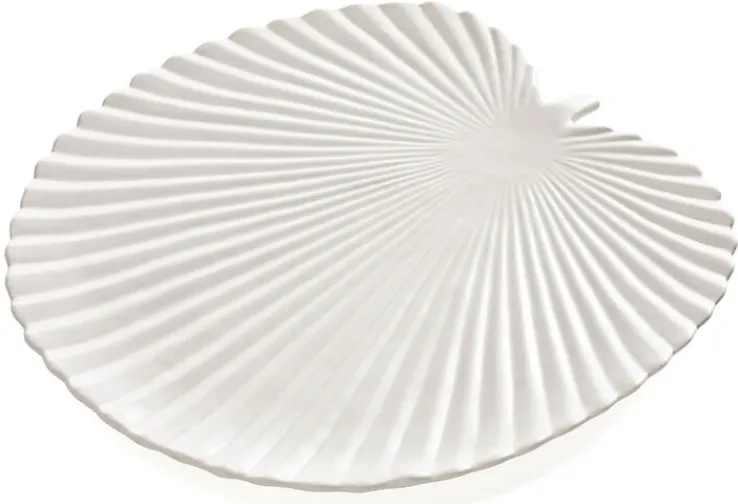 casaNOVA Dekoteller Fächerblatt 26 cm weiß