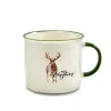 casaNOVA Kaffeetasse MERRY CHRISTMAS Hirsch Steinzeug 9 cm Durchmesser 440 ml Weiß/Grün/Braun/Schwarz