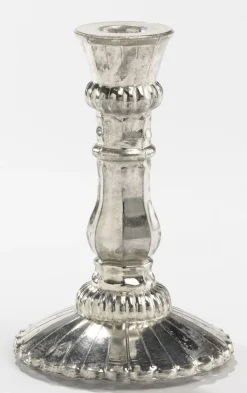 casaNOVA Kerzenständer groß 17 cm silberfarbig