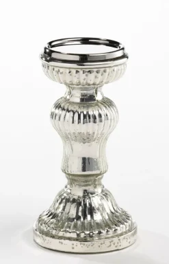 casaNOVA Kerzenständer mittel 21 cm silberfarbig