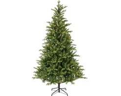 casaNOVA Künstlicher Weihnachtsbaum mit LED-Beleuchtung Kunststoff/Metall 240 x 152 x 152 cm Grün/Schwarz