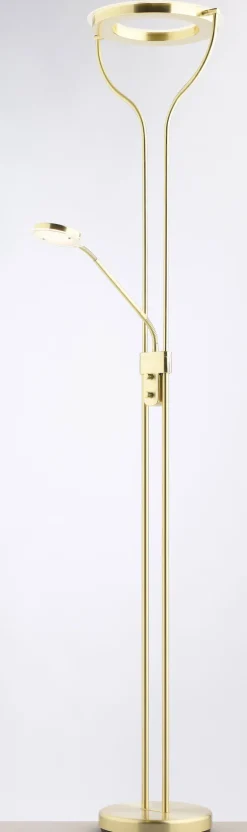 casaNOVA LED Deckenfluter mit Leselampe SEATTLE II messingfarbig