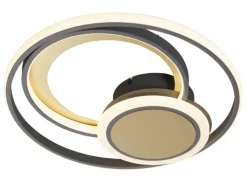 casaNOVA LED Deckenlampe YLON 50 cm schwarz /goldfarbig