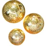 casaNOVA LED Lichtobjekt Kugel 3er Set goldfarbig