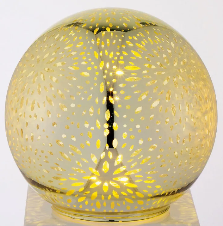 casaNOVA LED Lichtobjekt Kugel 3er Set goldfarbig