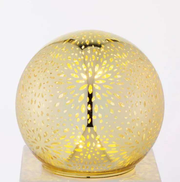 casaNOVA LED Lichtobjekt Kugel 3er Set goldfarbig