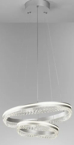 casaNOVA LED Pendelleuchte AUDREY 50 cm silberfarbig