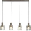 casaNOVA Retrofit Balkenpendel RONJA 4-flg silberfarbig /Rauchglas