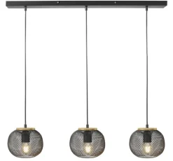 casaNOVA Retrofit Balkenpendel RESI 3-flg schwarz /Holz