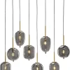 casaNOVA Retrofit Pendelleuchte TANO 8-flammig schwarz /Rauchglas