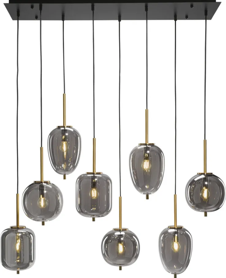 casaNOVA Retrofit Pendelleuchte TANO 8-flammig schwarz /Rauchglas
