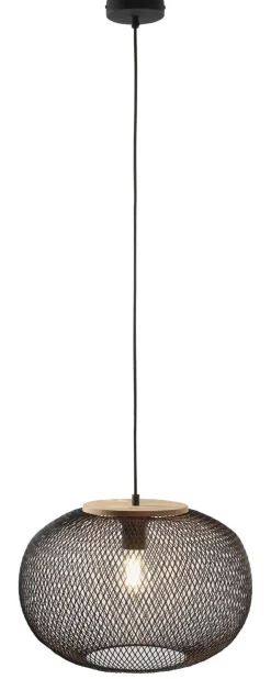 casaNOVA Retrofit Pendelleuchte RESI 1-flg schwarz /Holz