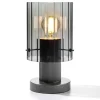 casaNOVA Retrofit Tischlampe RONJA silberfarbig /Rauchglas