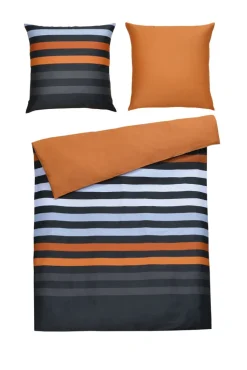 casaNOVA Satin Wende-Bettwäsche Maja 135 x 200 cm orange