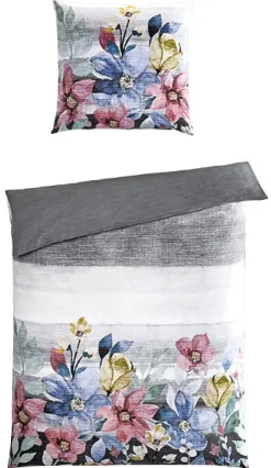 casaNOVA Satin-Bettwäsche FRIDA 135 x 200 cm anthrazit