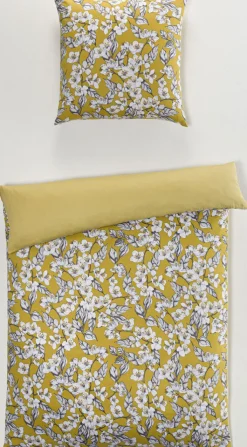 casaNOVA Satin-Bettwäsche IDA 135 x 200 cm gelb