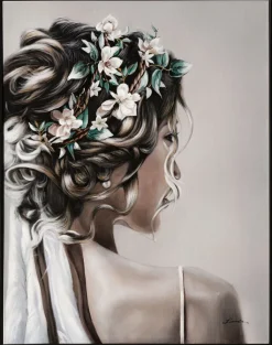 casaNOVA Wandgemälde Bild FRAU II 71,5 x 91,5 cm Leinwand/Kunststoffrahmen